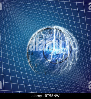 Spirale de temps à l'intérieur de boule de cristal. Banque D'Images