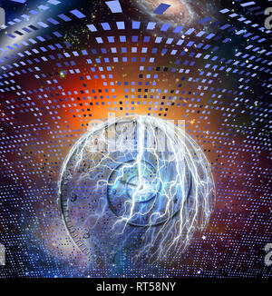 Spirale de temps à l'intérieur de boule de cristal. Banque D'Images