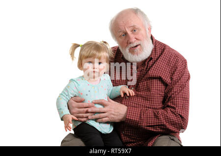 Bon vieux grand-père et sa petite-fille Banque D'Images