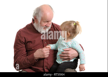 Bon vieux grand-père et sa petite-fille Banque D'Images