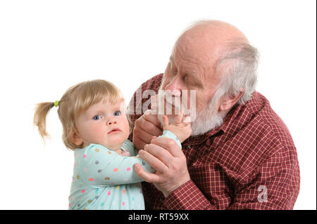 Bon vieux grand-père et sa petite-fille Banque D'Images