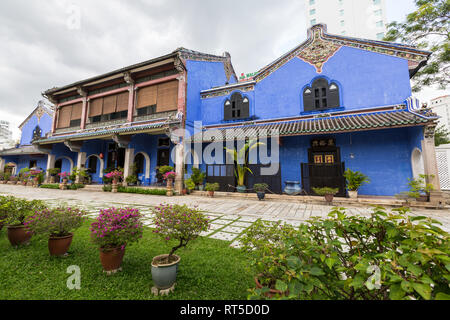 George Town, Penang, Malaisie. Blue hôtel particulier de Cheong Fatt Tze. Banque D'Images