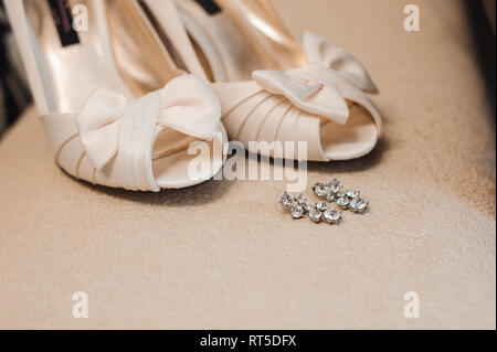 Mariage mariée détails - chaussures de mariage comme un backgrond Banque D'Images