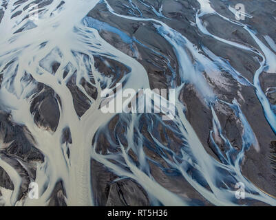 L'Islande, la rivière Skeidara, glacier river Banque D'Images