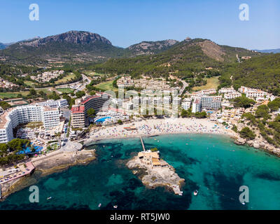 L'Espagne, Baleares, Mallorce, région de Calvia, Costa de la Calma, vue aérienne du Camp de Mar Banque D'Images