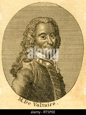 Voltaire, écrivain et philosophe français, la gravure d'un livre du 18e siècle / à propos de 1766. Additional-Rights Clearance-Info-,-Not-Available Banque D'Images