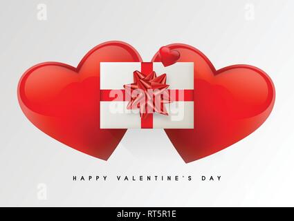 Fond d'écran festif décoré avec des coeurs et des cadeaux. Vector illustration Illustration de Vecteur