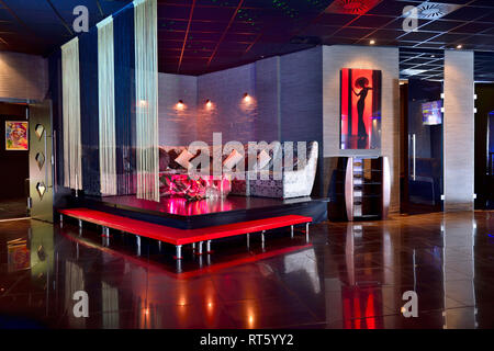 T-Anker , intérieur du restaurant et discothèque situé à haut de centre commercial Kotva, Prague, République Tchèque Banque D'Images