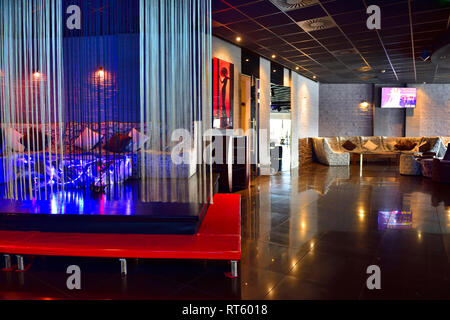 T-Anker , intérieur du restaurant et discothèque situé à haut de centre commercial Kotva, Prague, République Tchèque Banque D'Images