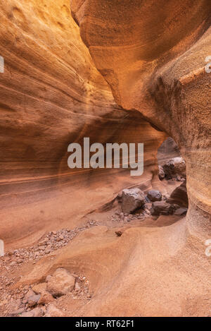 Scenic canyon calcaire, Barranco de las Vacas dans Gran Canaria, Îles Canaries Espagne . Banque D'Images