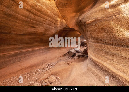 Scenic canyon calcaire, Barranco de las Vacas dans Gran Canaria, Îles Canaries Espagne . Banque D'Images