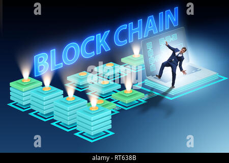 Confus à propos de concept blockchain employé Banque D'Images