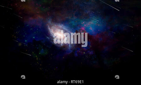 Vivid purple l'espace. Le rendu 3D Banque D'Images