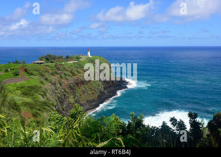 Le phare de Kilauea, Kauai, Hawaï. Banque D'Images