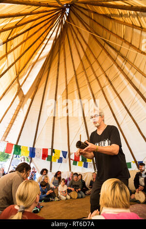 Atelier de percussion à Beltane Fire Festival, Sussex, UK Banque D'Images