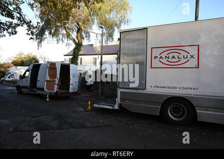 Le tournage d'une scène du drame ITV La Baie en Hest Banque. Banque D'Images