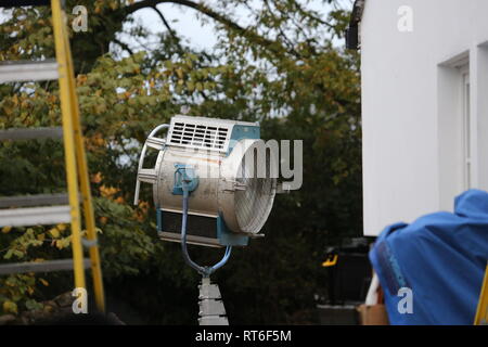 Le tournage d'une scène du drame ITV La Baie en Hest Banque. Banque D'Images