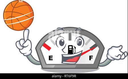 Avec l'essence de basket-ball dans l'indicateur de forme de caractères Illustration de Vecteur
