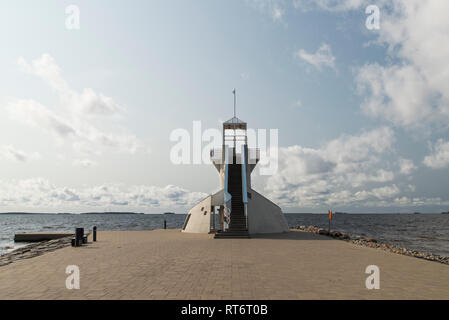 Phare de Nallikari à Oulu, Finlande Banque D'Images