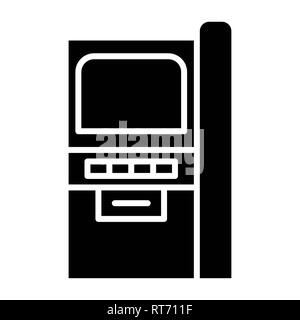 L'icône de la machine ATM, Vector Illustration, Finances Glyph Banque D'Images