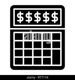 L'icône de la calculatrice, Vector Illustration, Finances Glyph Banque D'Images