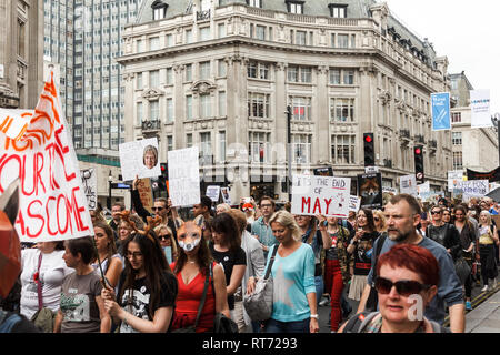 Londres, Angleterre - 29 mai 2017 : les défenseurs des droits des animaux sur la manifestation contre la chasse fow à Londres Banque D'Images