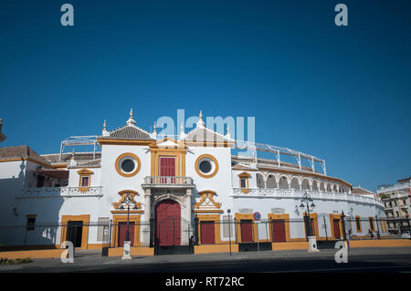 L'Europe, Espagne, Andalousie, Séville, la Plaza de Toros de la Maestranza Banque D'Images