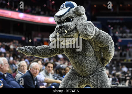 Washington, District de Columbia, Etats-Unis. Feb 27, 2019. Georgetown Hoyas mascot à Capital One Arena. Credit : Terrence Williams/ZUMA/Alamy Fil Live News Banque D'Images