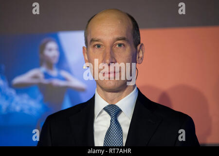 Düsseldorf, Deutschland. Feb 25, 2019. Le Dr Thomas Toepfer, Directeur Financier, membre de la direction, Chef des Finances, Comptes Annuels Conférence de presse d'COVESTRO AG à Düsseldorf le 26.02.2019. Utilisation dans le monde entier | Credit : dpa/Alamy Live News Banque D'Images