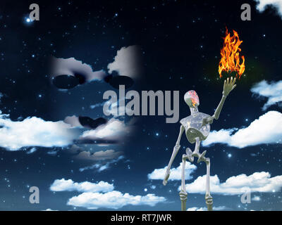 Mettre le feu à l'univers Alien Banque D'Images