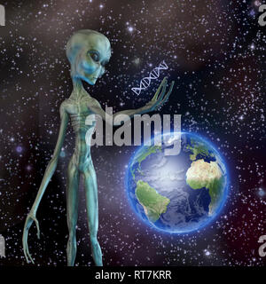 Regarde Alien DNA strand Banque D'Images