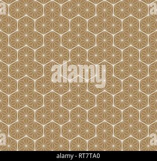 Traditionnel sans ornement japonais géométrique.La couleur d'or blanc et l'arrière-plan des lignes de la couche moyenne.et les lignes fines.modèle à deux niveaux. Illustration de Vecteur