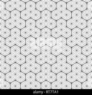 Motif géométrique uniforme japonais noir et blanc .silhouette aux lignes fines et moyennes.pour modèle de conception, du textile, du papier d'emballage en tissu,laser,cu Illustration de Vecteur