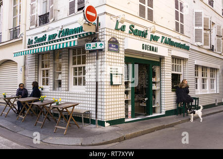 Guenmai - restaurant macrobiotique et végétarienne dans le quartier de Saint Germain de Paris, France. Banque D'Images