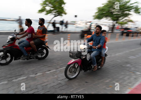 MALE, MALDIVES - 16 février 2019 - mâle est l'un des plus petits capitale au monde mais l'un des plus encombrés traffic Banque D'Images