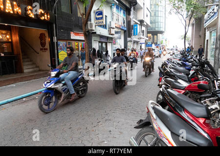 MALE, MALDIVES - 16 février 2019 - mâle est l'un des plus petits capitale au monde mais l'un des plus encombrés traffic Banque D'Images