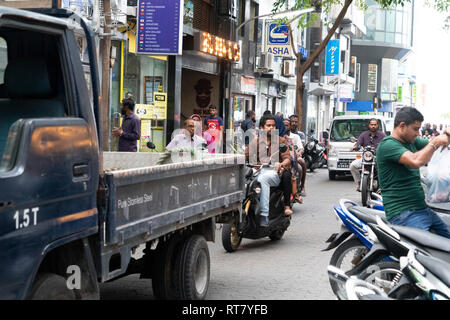 MALE, MALDIVES - 16 février 2019 - mâle est l'un des plus petits capitale au monde mais l'un des plus encombrés traffic Banque D'Images