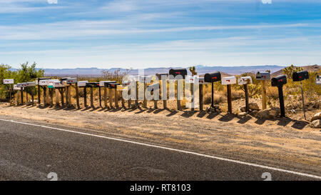 Dans les boîtes aux lettres de désert de l'Arizona Banque D'Images