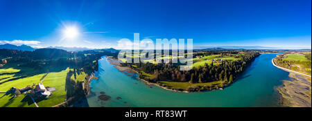 L'Allemagne, en Bavière, à l'Est, l'Allgaeu Füssen, Prem, vue aérienne du réservoir Lech Banque D'Images