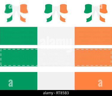 Drapeau irlandais sur le bandeau et bow Banque D'Images