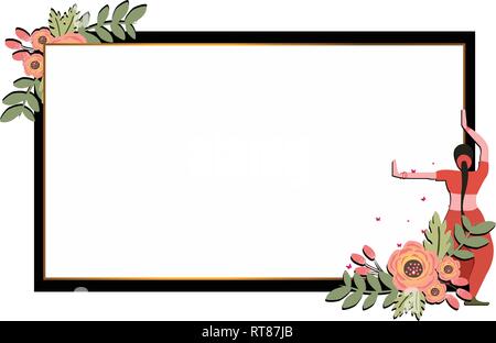 8 mars Journée internationale de la femme avec papillon et leafs. La Journée de la femme. Modèle pour une affiche Illustration de Vecteur