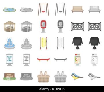 Bannière,art,bars,panier,conseil,banc,peut,caricature,collection,monochrom, confort, design,n,équipement,animation,clôture,fontaine,déchets,gazebo,icône,gymnastique,illustration,informations,logo,lampe,isolé,nature,sans,parc,parc,parus payphone,merci,pique-nique plaisir,étang,reste,seat,set,signer,skateboard,swing,vecteur symbole,marche,mur,web,vecteurs vecteur , Illustration de Vecteur