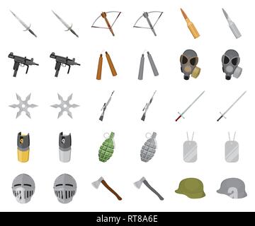 Les armes d'assaut,,,ax,lames,bataille de balles,cartouche,caricature,,monochrom,collection,combat,défense,arbalète,design,feu,gaz,pistolet,Grenade,remise,casque,suspension,illustration,isolé,couteau,logo,masque,moyens,metal,médiévale,militaires,,modernes,nunchuk,1,carabine,set,shuriken,signer,sniper,acier,soldat,épée,cote,tags,deux,uzi vecteur,guerre,armes,armes,vecteurs vecteur web , Illustration de Vecteur