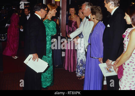 Sarah Ferguson, duchesse de York au premier ministre de tout va par Cole porter. Prince Edward Theatre, London.1989.la production a eu lieu du 4 juillet 1989 au 25 août 1990 Banque D'Images