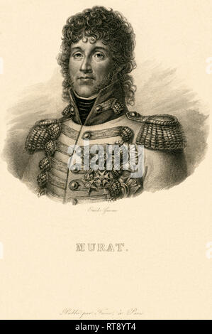 Labastide-Murat, Joachim Murat, Ferdinand IV de Naples, le Grand duc de Berg, gravure sur acier par Emile Giroux, 19e siècle., l'artiste n'a pas d'auteur pour être effacé Banque D'Images