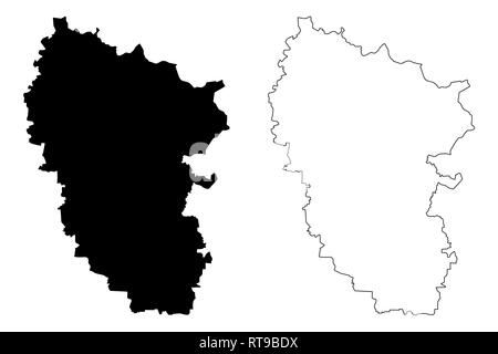 Oblast de Louhansk (divisions administratives de l'Ukraine, des régions de l'Ukraine) map vector illustration, croquis Gribouillage à l'Luhanshchyna site Illustration de Vecteur