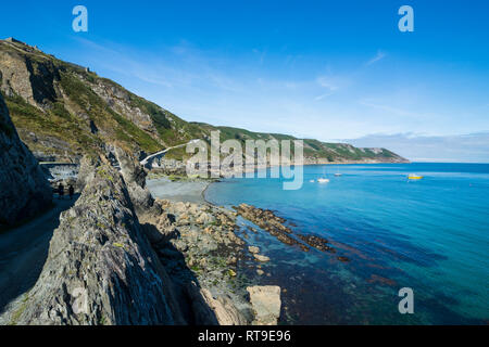 Royaume-uni, Angleterre, Devon, l'île de Lundy, canal de Bristol, côte et plage Banque D'Images