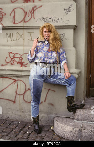 Sanne Salomonsen artiste rock danois à Copenhague Nyhavn Zone touristique Banque D'Images