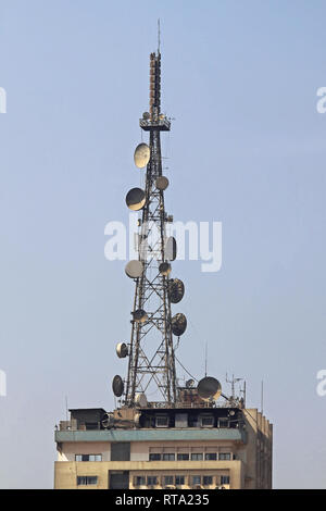 Au tour de l'antenne de télévision nationale égyptienne au Caire Banque D'Images