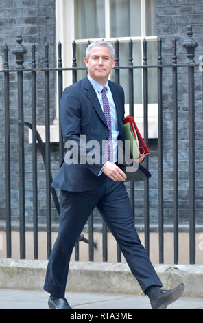 Steve Barclay MP - Secrétaire d'État pour la sortie de l'Union européenne - sortie de Downing Street après une réunion du Cabinet, 26.02.2019 Banque D'Images